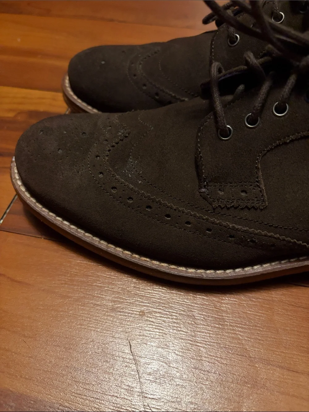 Ted Baker Men's Brown Suede Wingtip Oxford Dress Shoes Sz 8